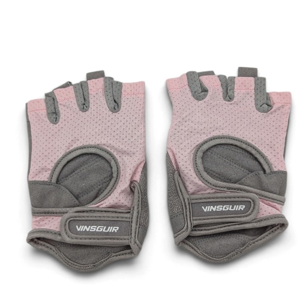 Vinsguir Womens Workout Gloves Pink Gray Size Medium Weightlifting New
